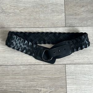 Ann Taylor LOFT Black Braided Leather Belt XS